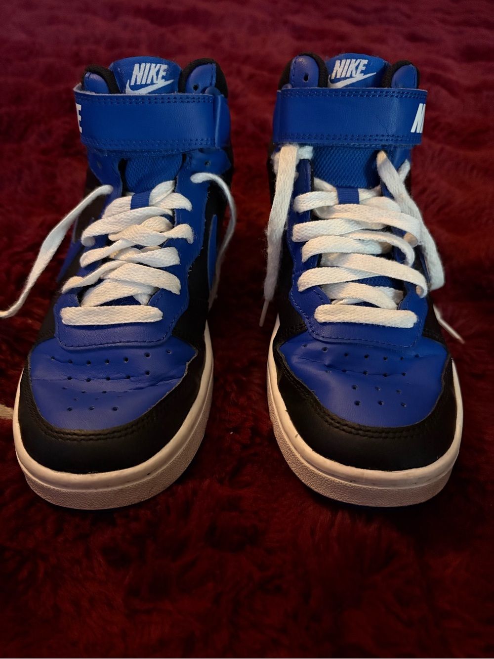 Nike Court Borough Mid 2 Kids High-Top Sneakers in Blue, Black and White